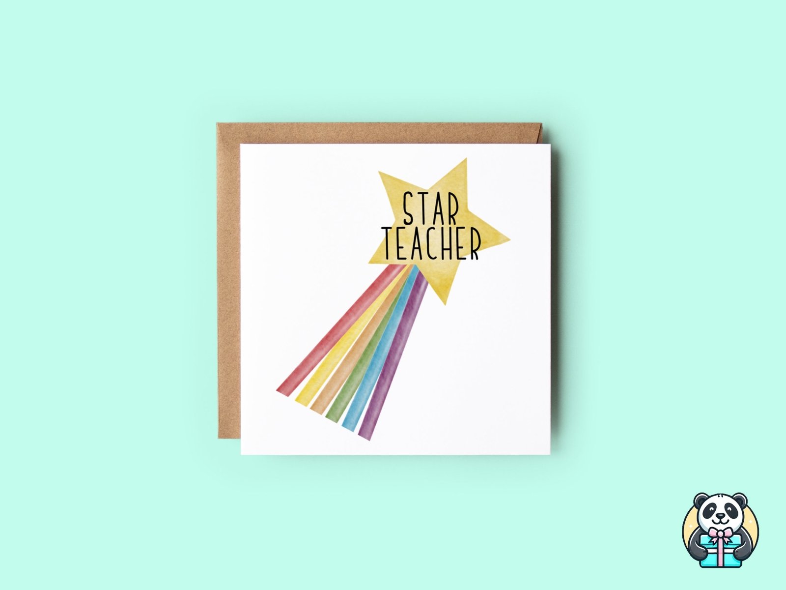 Star Teacher Greeting Card - The Gifted Panda Main image