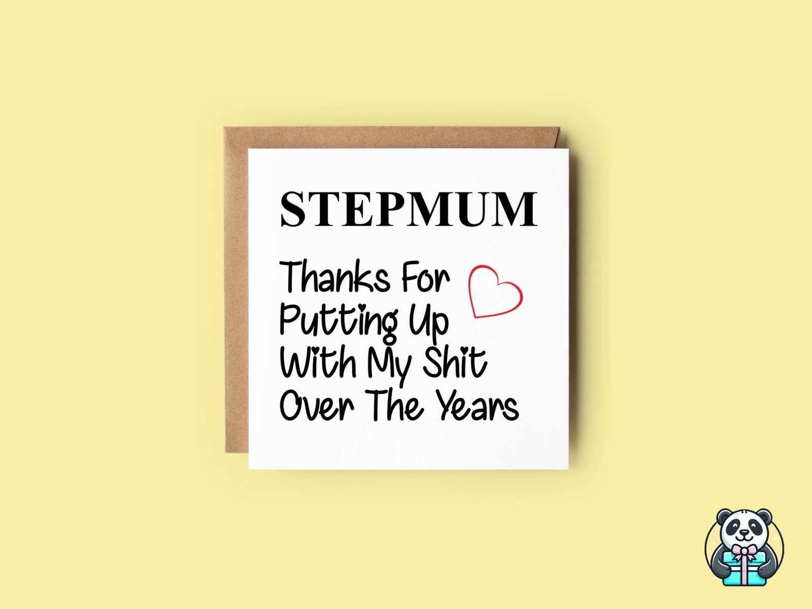 Stepmum Thanks For Putting Up With My Shit Card - The Gifted Panda Main image