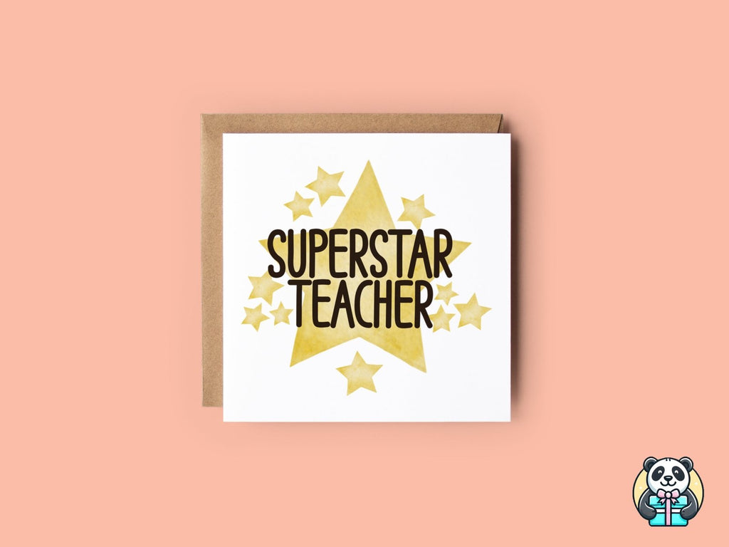 Superstar Teacher Greeting Card - The Gifted Panda