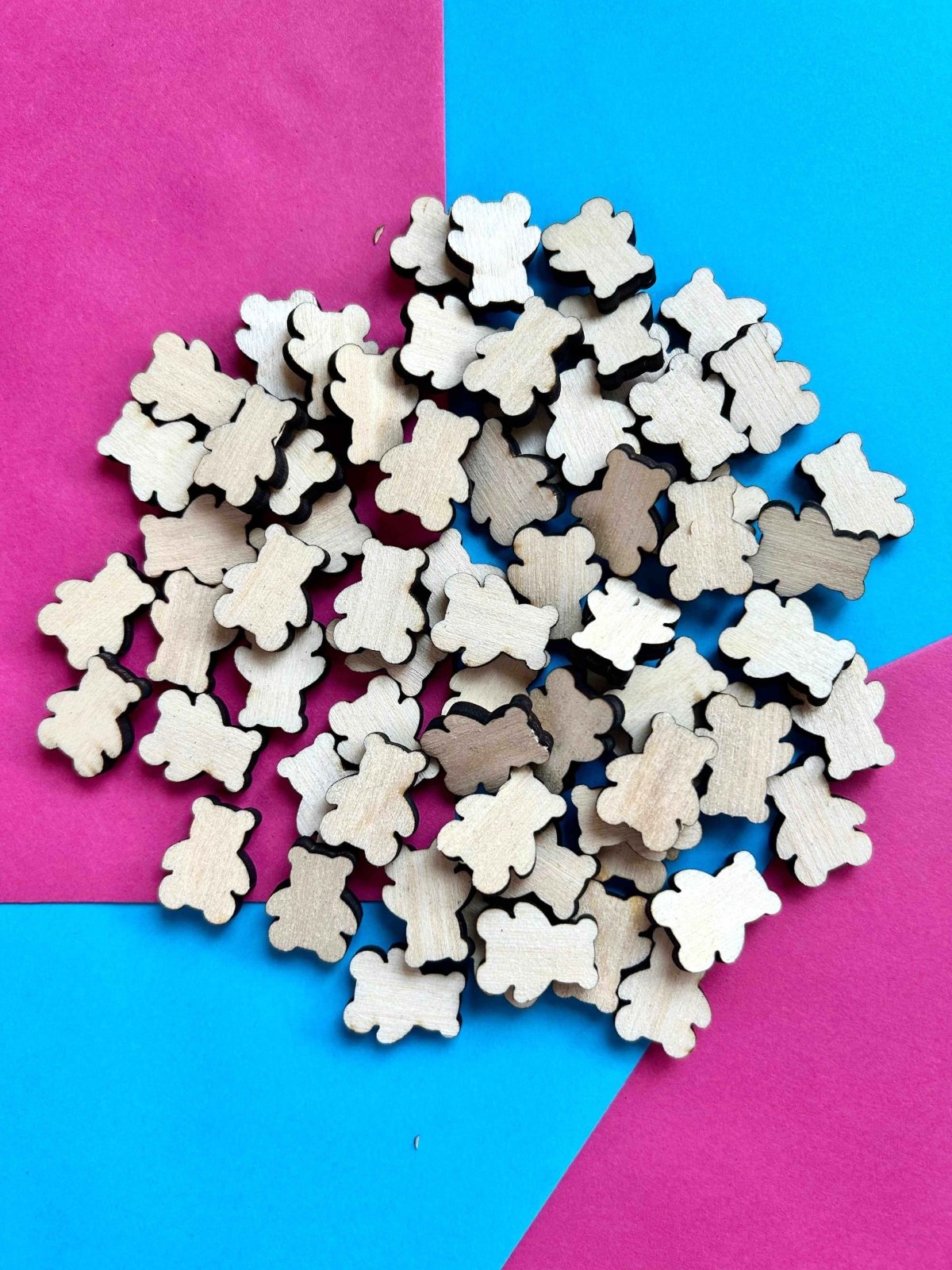 Teddy Bear Shaped Wooden Table Scatter - The Gifted Panda Main image