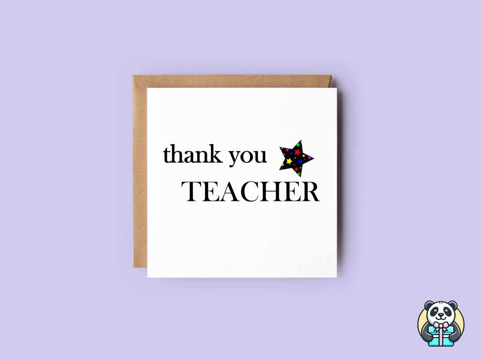 Thank You Teacher Greetings Card - The Gifted Panda Main image