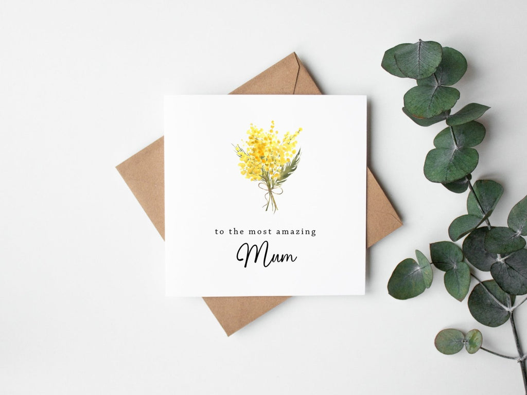 To The Most Amazing Mum - Yellow Flowers Card - The Gifted Panda