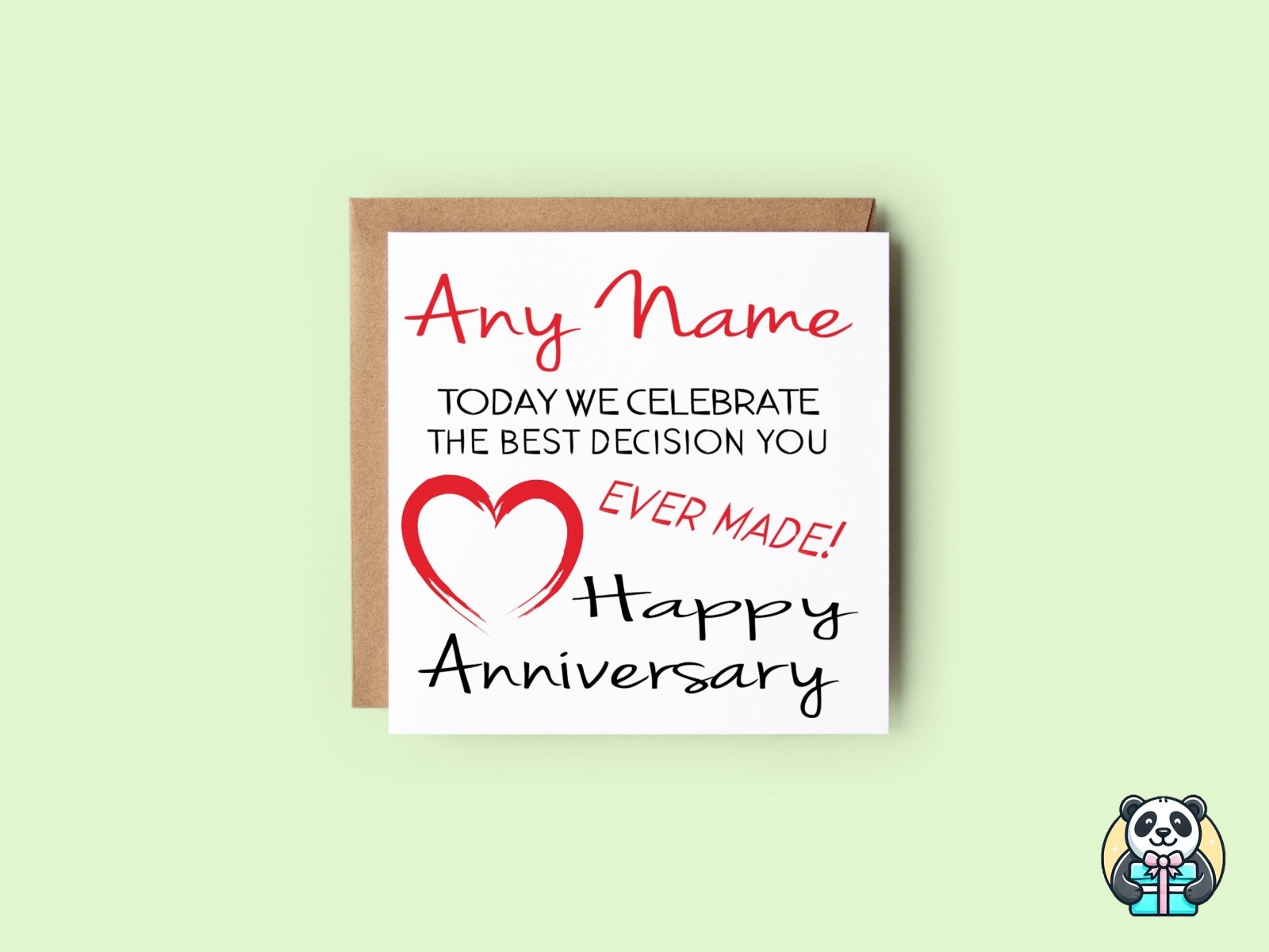 Today We Celebrate Anniversary Card - The Gifted Panda Main image