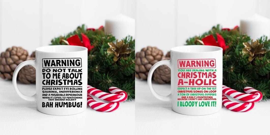 Warning I Bloody Love Christmas / Bah Humbug Mug - The Gifted Panda Main image