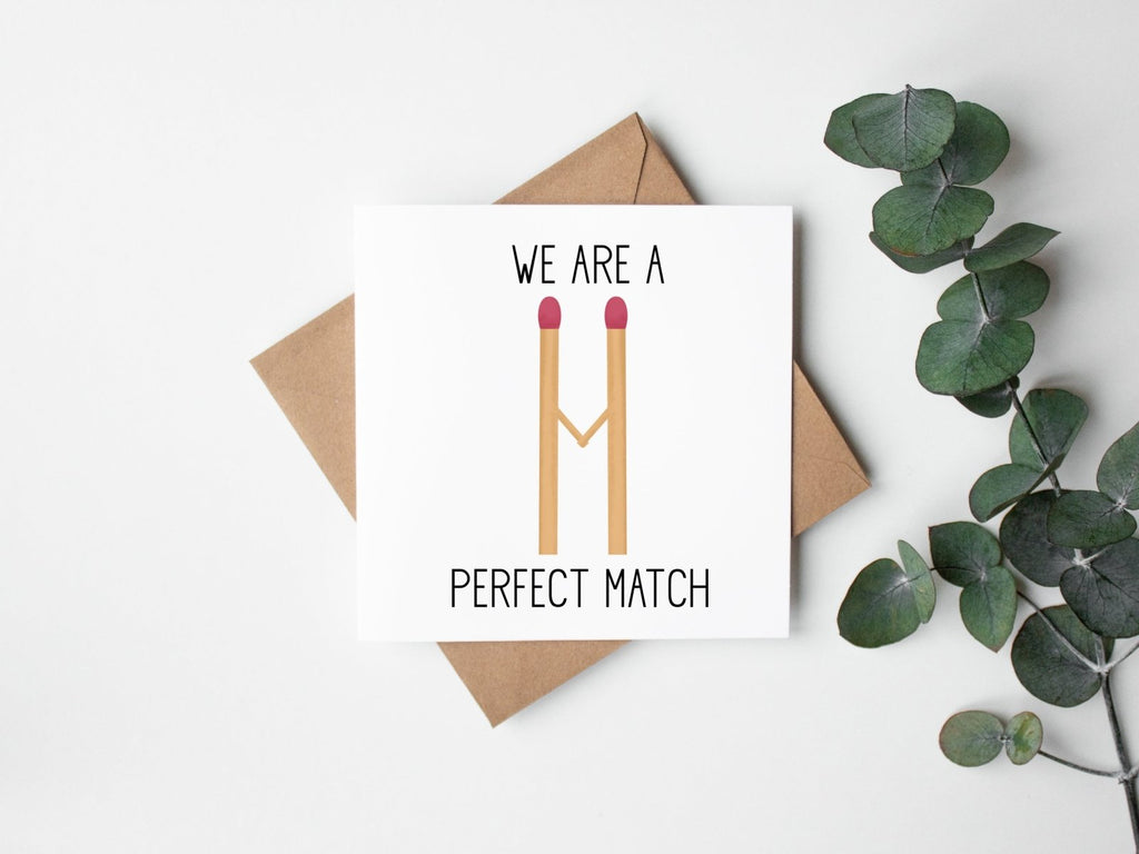 We Are A Perfect Match Greetings Card - The Gifted Panda