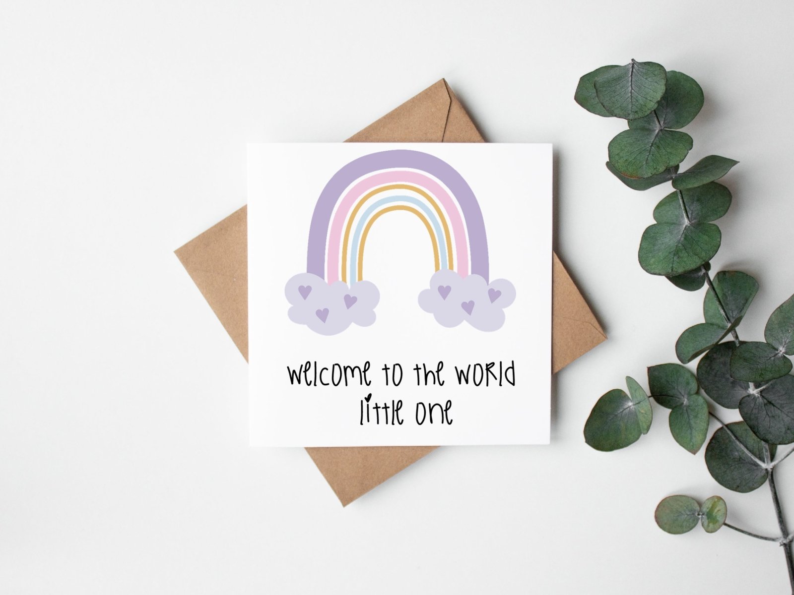 Welcome To The World - Pastel Rainbow - Greetings Card - The Gifted Panda