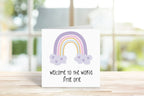 Welcome To The World - Pastel Rainbow - Greetings Card - The Gifted Panda