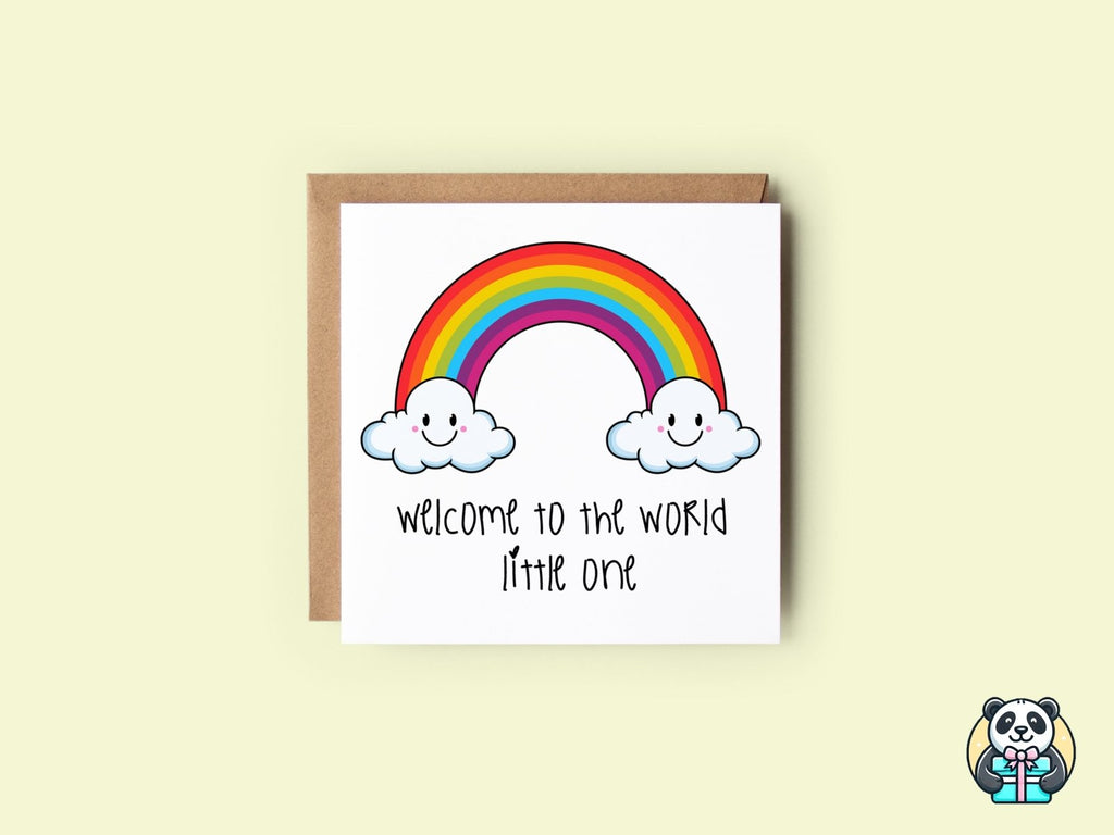 Welcome To The World - Rainbow - Greetings Card - The Gifted Panda