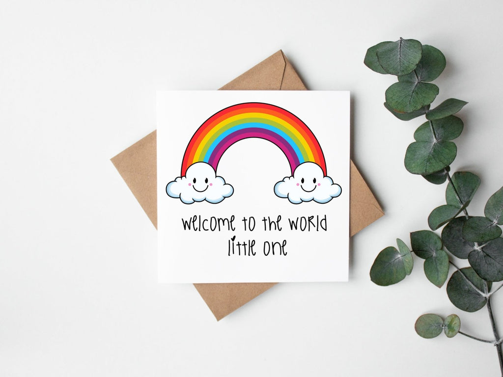 Welcome To The World - Rainbow - Greetings Card - The Gifted Panda