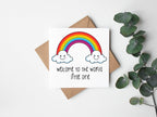 Welcome To The World - Rainbow - Greetings Card - The Gifted Panda