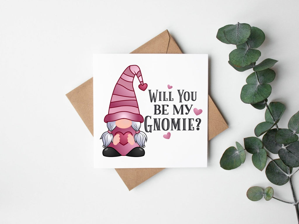 Will You Be My Gnomie Card - The Gifted Panda