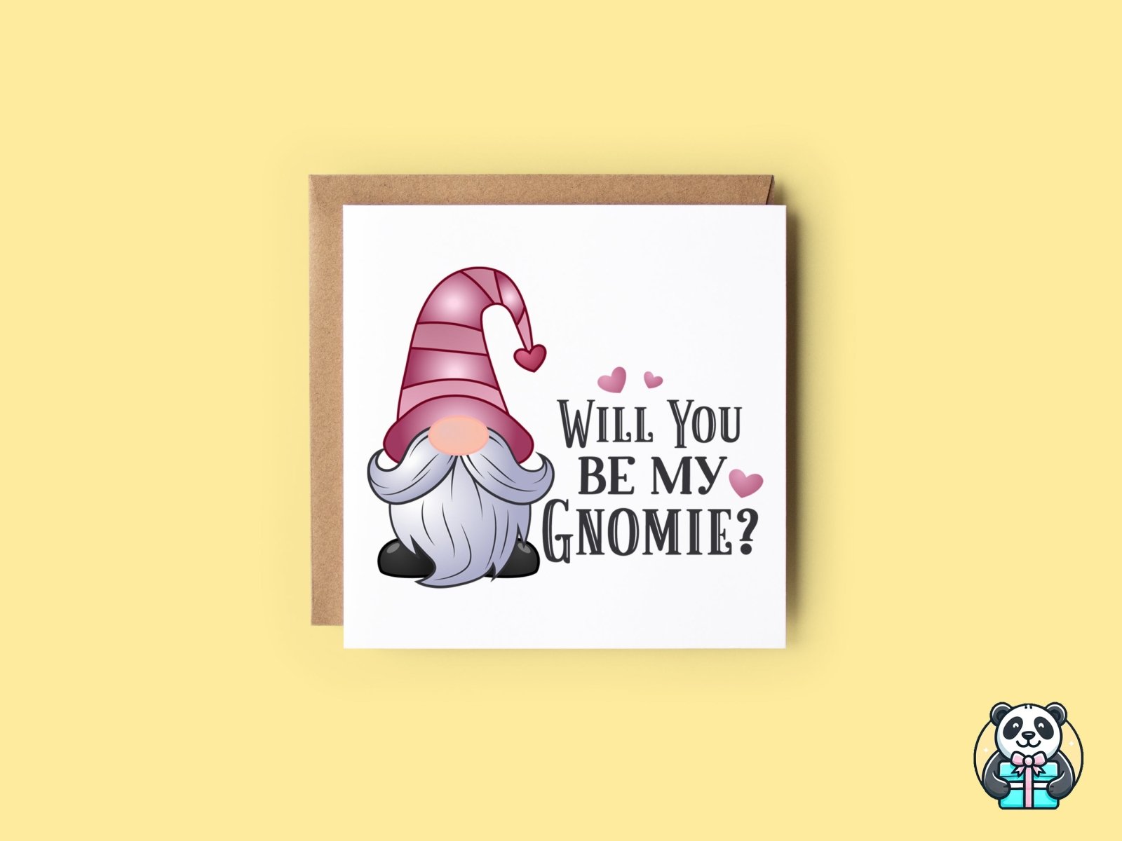 Will You Be My Gnomie Card - The Gifted Panda