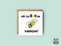 Will You Bee My Valentine - Greetings Card - The Gifted Panda