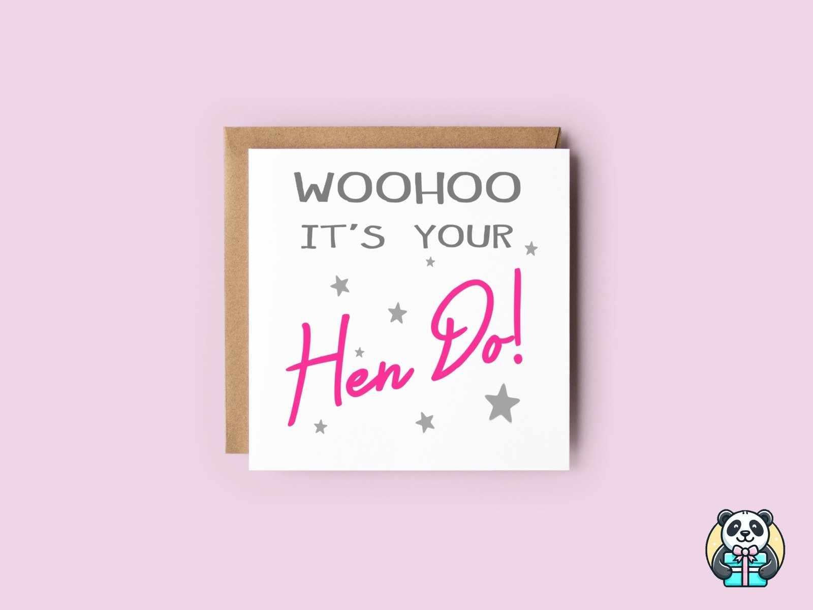 Woohoo It's Your Hen Do Greetings Card - The Gifted Panda Main image