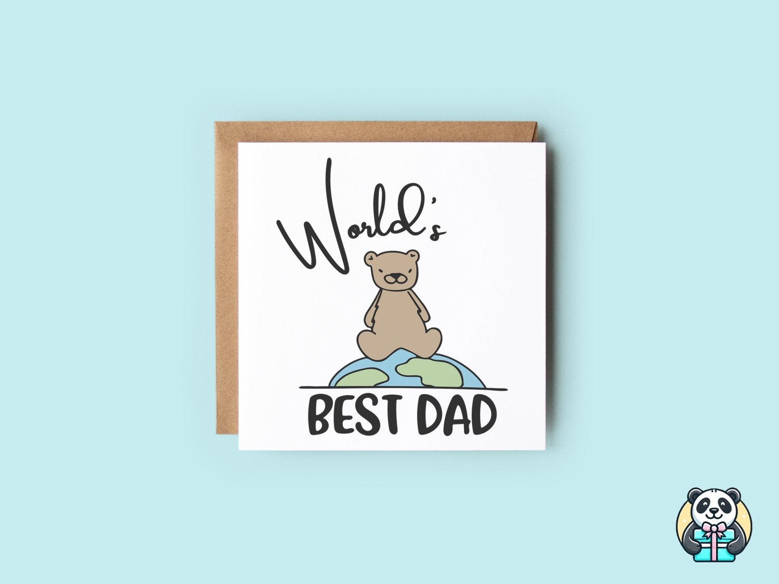 World's Best Dad Teddy Bear Card - The Gifted Panda
