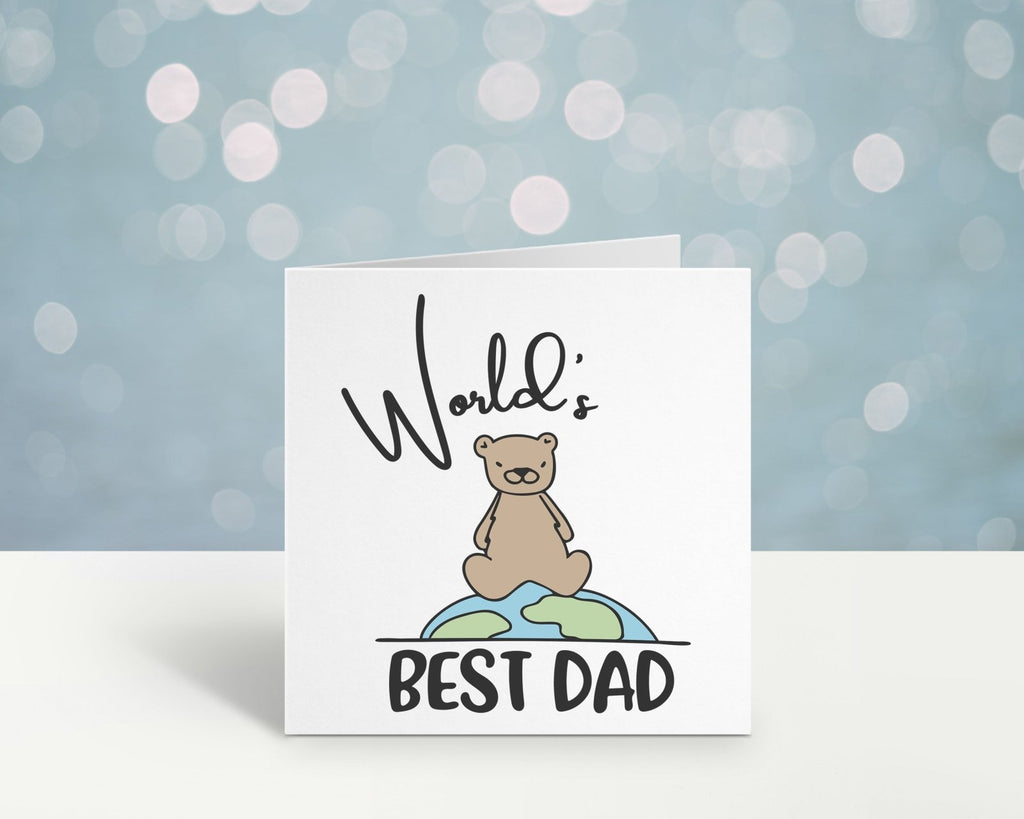 World's Best Dad Teddy Bear Card - The Gifted Panda