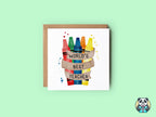 World's Best Teacher Crayon Greeting Card - The Gifted Panda