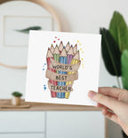 World's Best Teacher Pencils Greeting Card - The Gifted Panda
