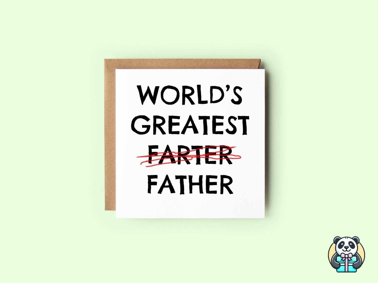 World's Greatest Farter Greetings Card - The Gifted Panda Main image