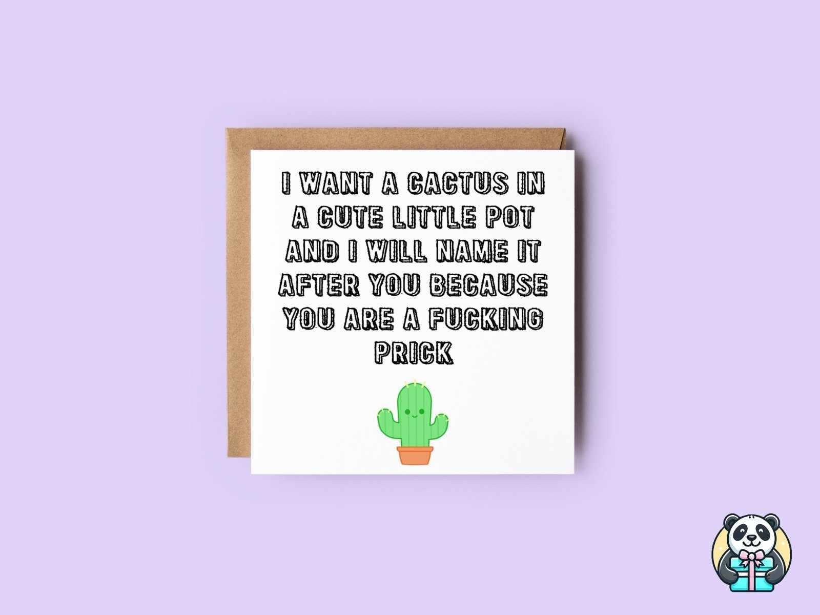 You Are A Prick Greetings Card - The Gifted Panda Main image