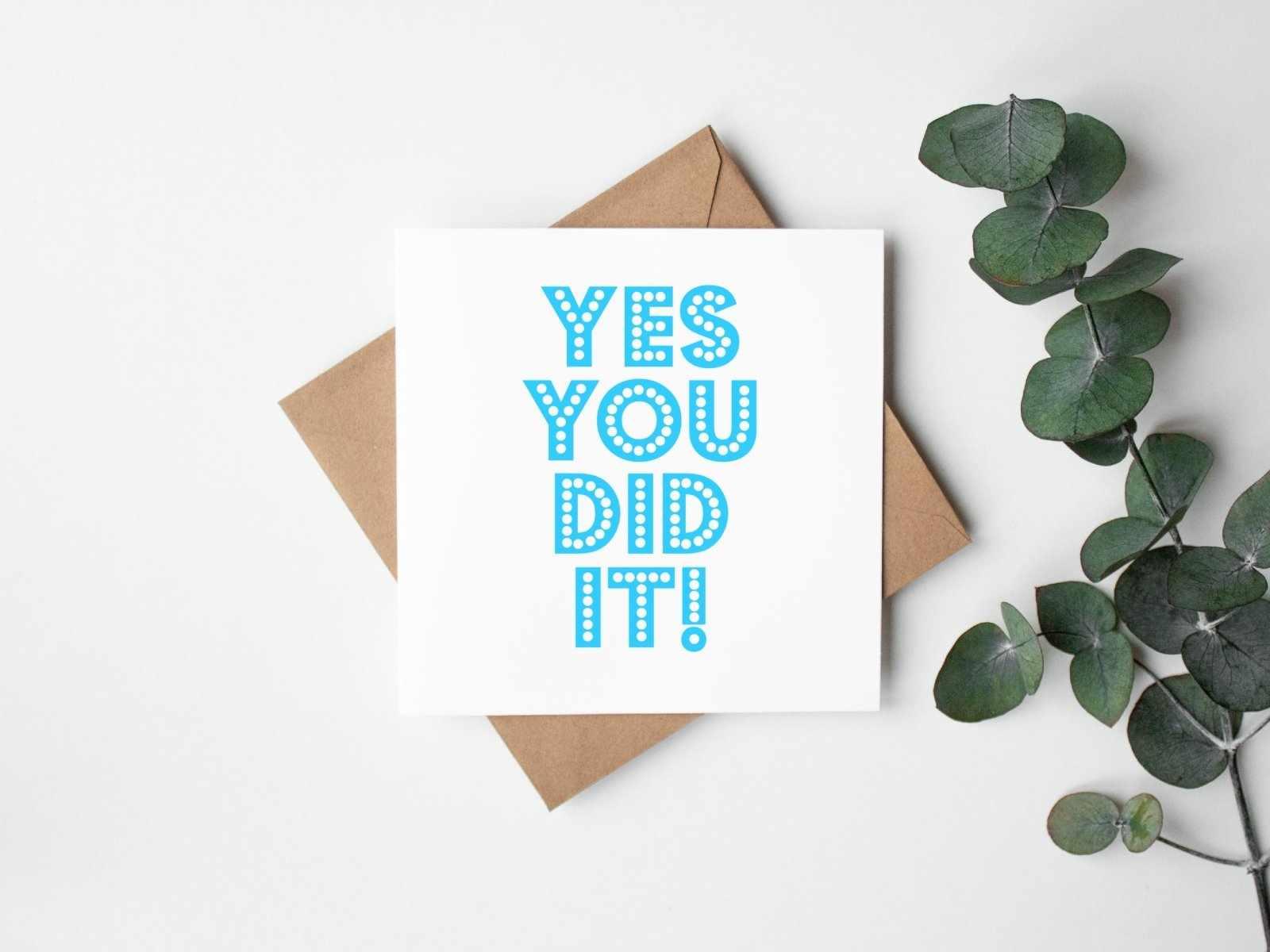You Did It - Blue - Greetings Card - The Gifted Panda