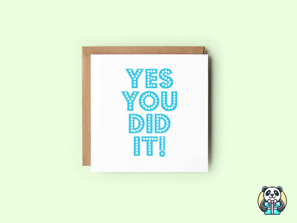 You Did It - Blue - Greetings Card - The Gifted Panda