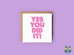 You Did It - Pink - Greetings Card - The Gifted Panda