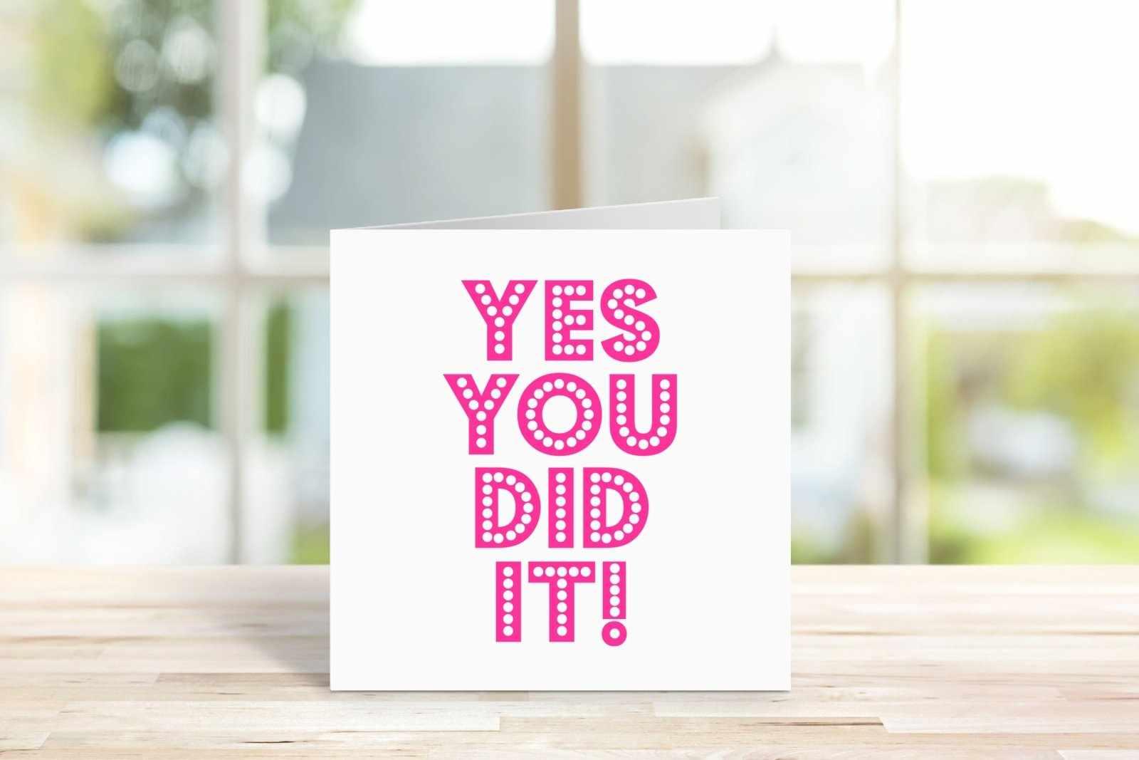 You Did It - Pink - Greetings Card - The Gifted Panda