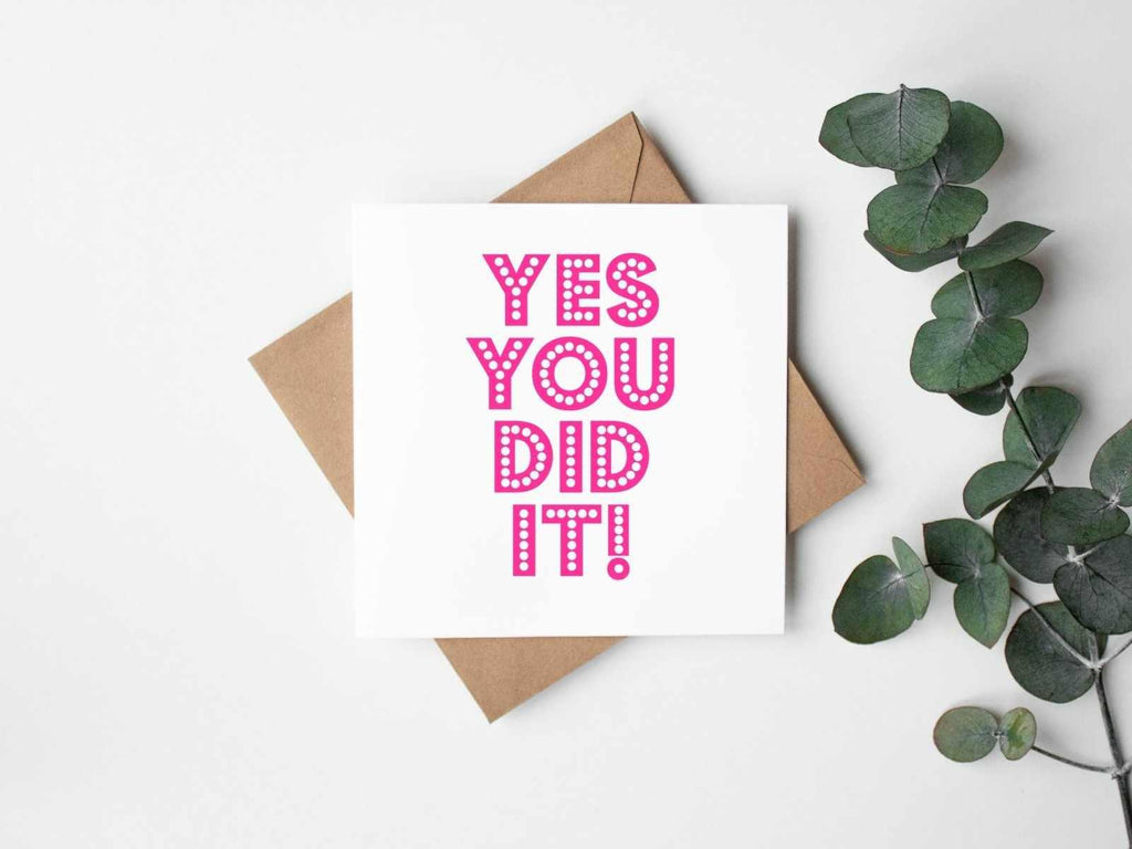 You Did It - Pink - Greetings Card - The Gifted Panda