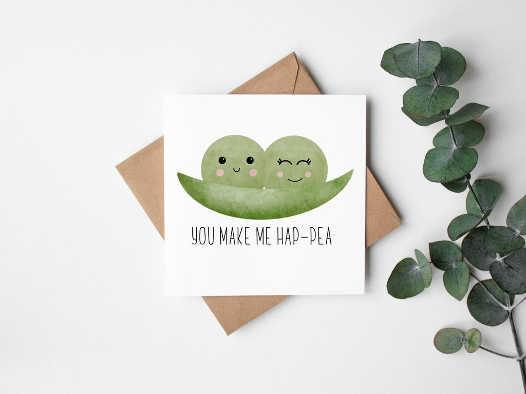 You Make Me Hap - pea Greetings Card - The Gifted Panda