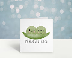 You Make Me Hap - pea Greetings Card - The Gifted Panda
