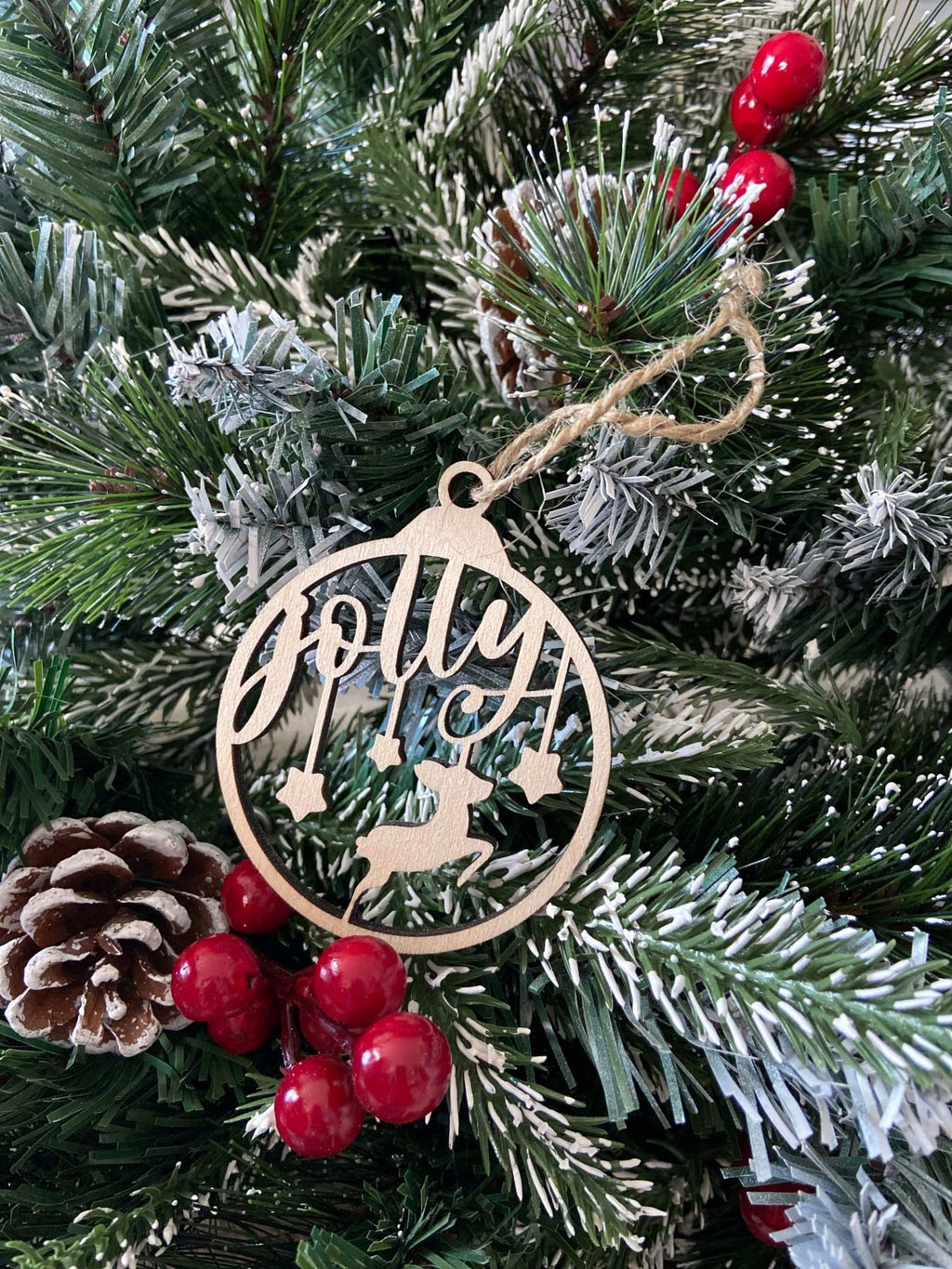 8 x Wooden Reindeer Christmas Tree Ornaments - The Gifted Panda