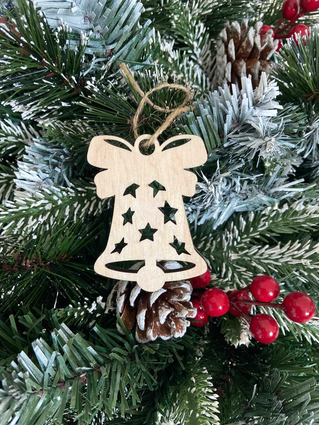 9 Wooden Rudolph Bell Stocking Christmas Tree Ornaments - The Gifted Panda