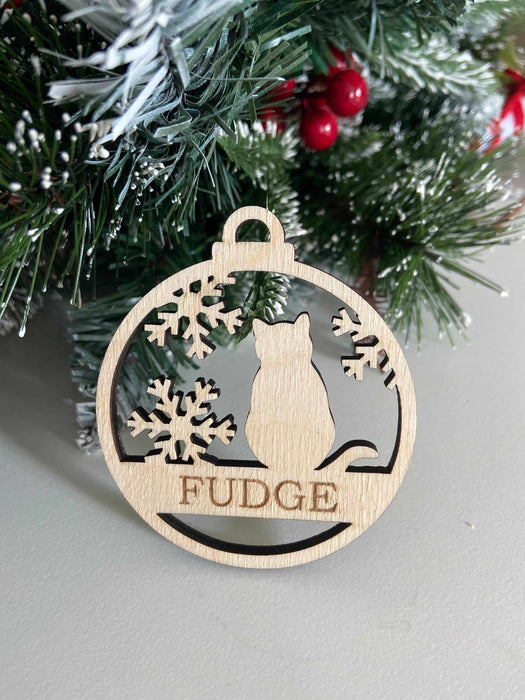 Personalised Cat Christmas Tree Ornaments