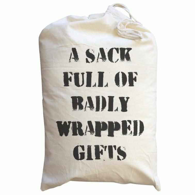 A Sack Full Of Badly Wrapped Gifts - Large Christmas Santa Sack - The Gifted Panda Main image