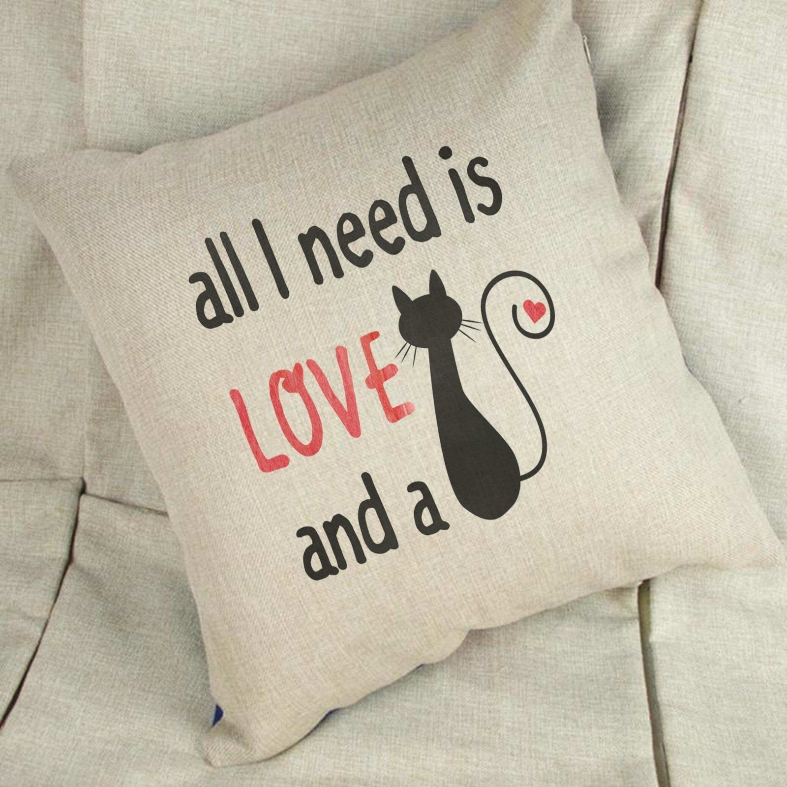 All I Need Is Love Linen Cushion Cover - The Gifted Panda