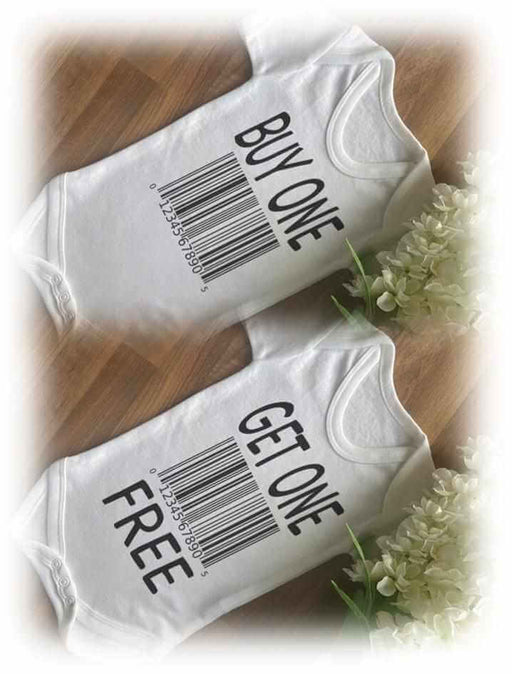 Buy One Get One Free - Funny Twins Baby Vests (2 Pack)
