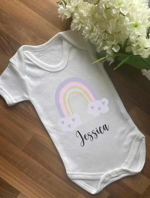 Personalised Pastel Rainbow Baby Vest