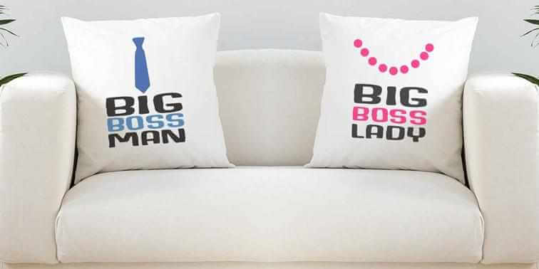 Big Boss Lady/Man Super Soft White Cushion - The Gifted Panda Main image