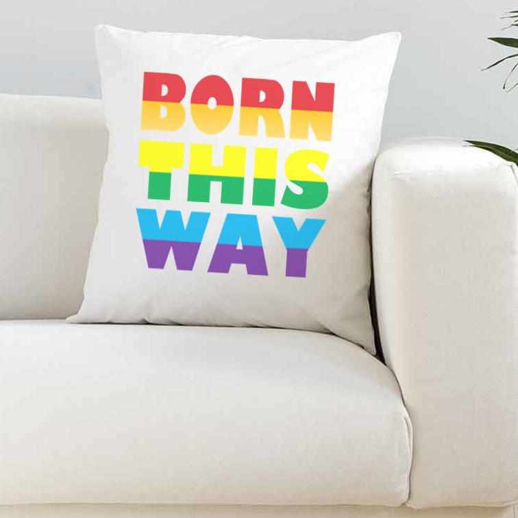 Born This Way White Silky Cushion - The Gifted Panda Main image