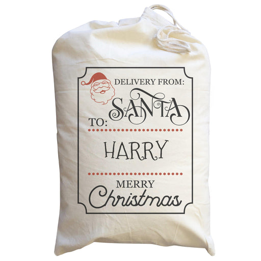 Personalised Delivery From Santa - Large Christmas Santa Sack