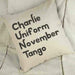 Charlie Uniform November Tango Linen Cushion Cover