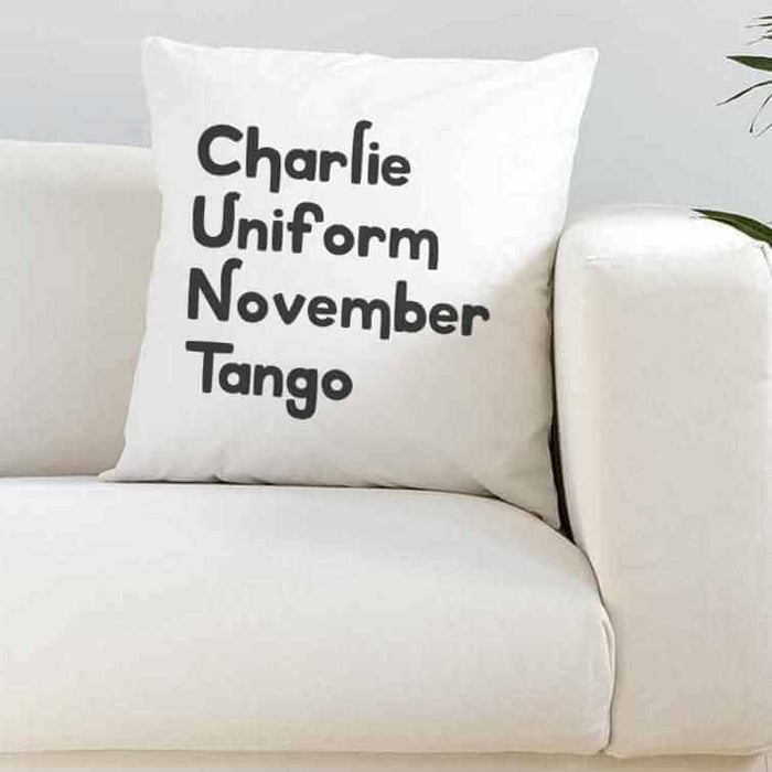 Charlie Uniform November Tango Silky Cushion