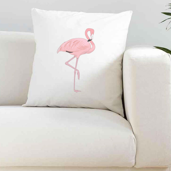 Flamingo Silky White Cushion
