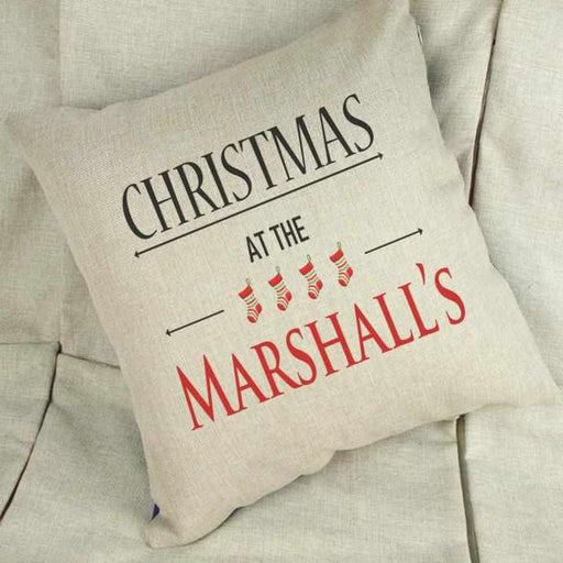Personalised Christmas At The Linen Cushion