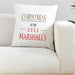 Personalised Christmas At The Silky White Cushion