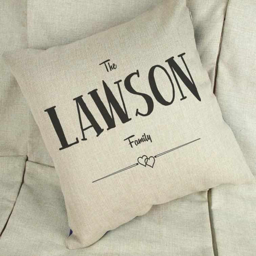 Personalised Family Linen Cushion Cover