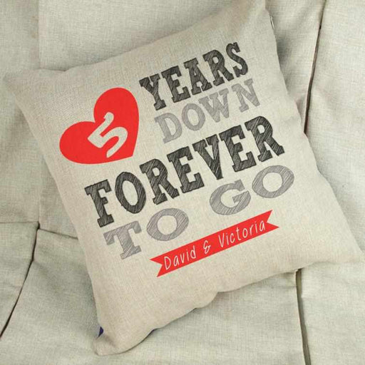 Personalised Forever To Go Linen Cushion Cover