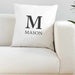 Personalised Letter White Silky Cushion Cover