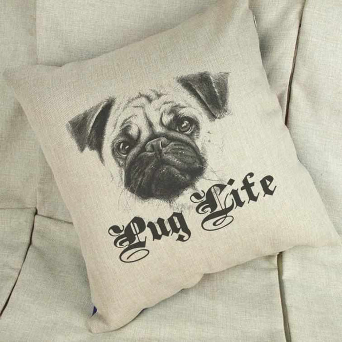 Pug Life - Linen Cushion Cover